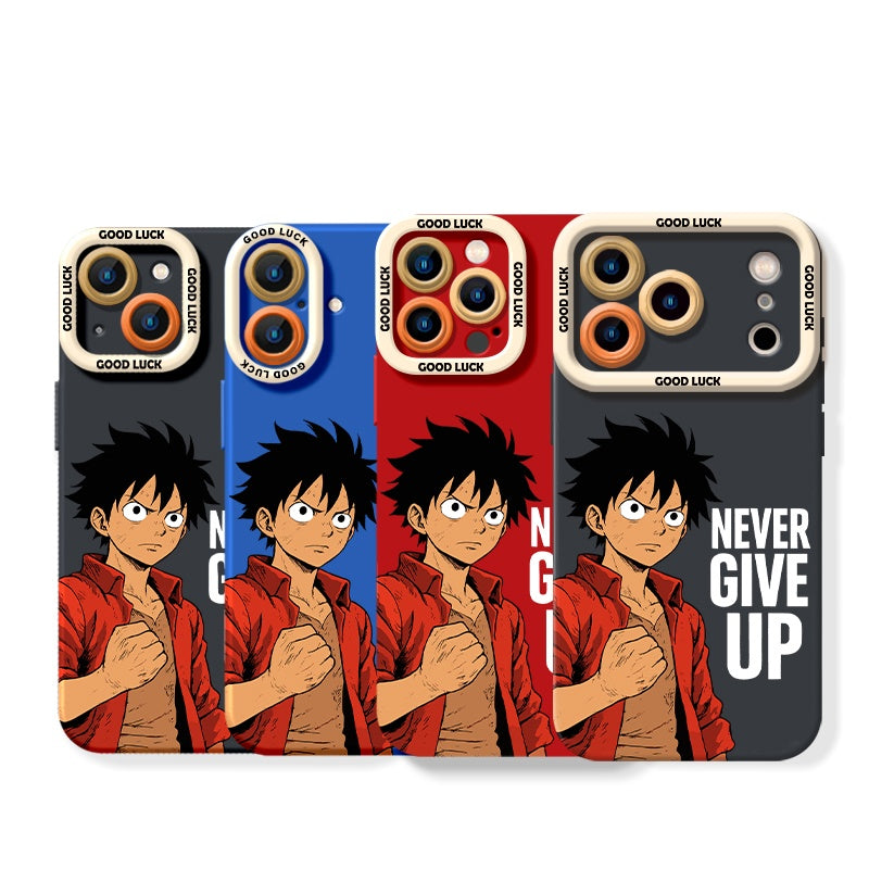 Never Give Up Anime Warrior Silicone Case for Apple iPhone Series
