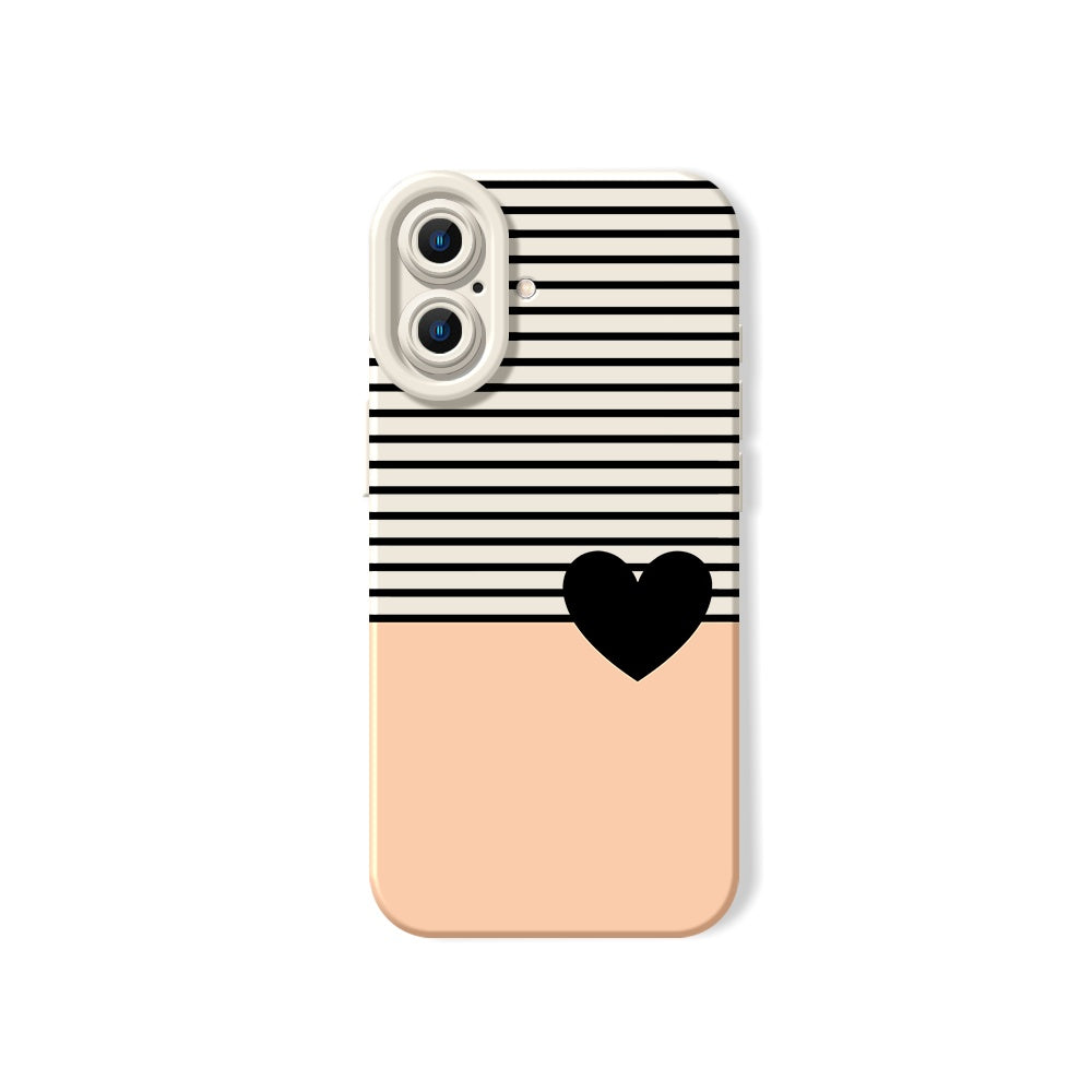 Heart & Stripes Elegance Silicone Case for Apple iPhone Series