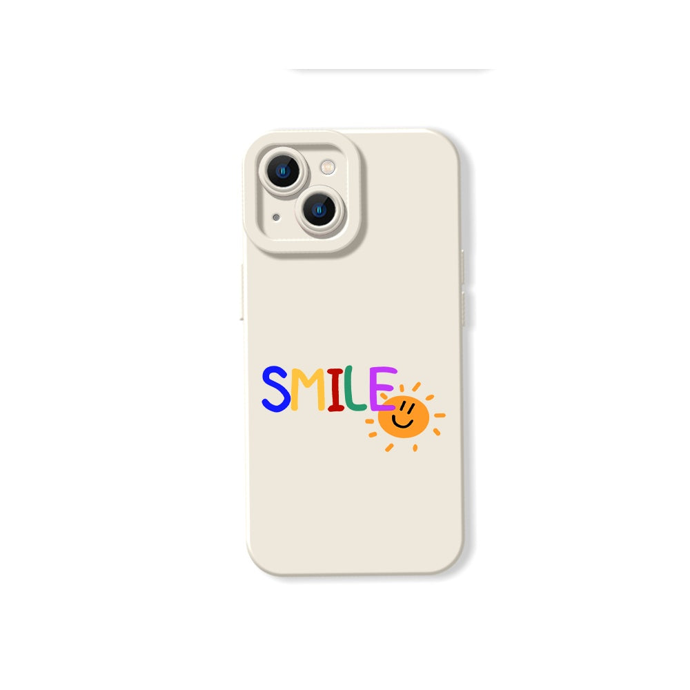 Colorful Smile Sun Graphic Silicone Case for Apple iPhone Series