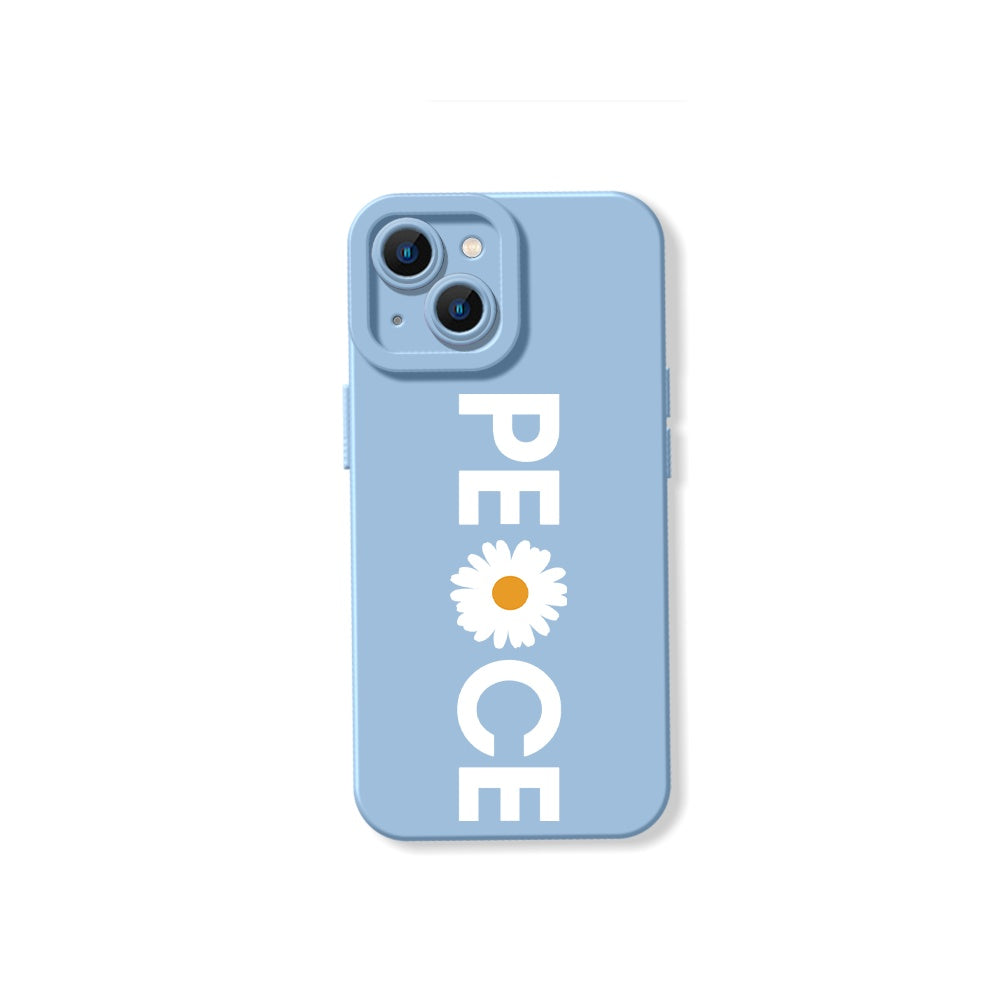 Peaceful Daisy Charm Silicone Case for Apple iPhone Series