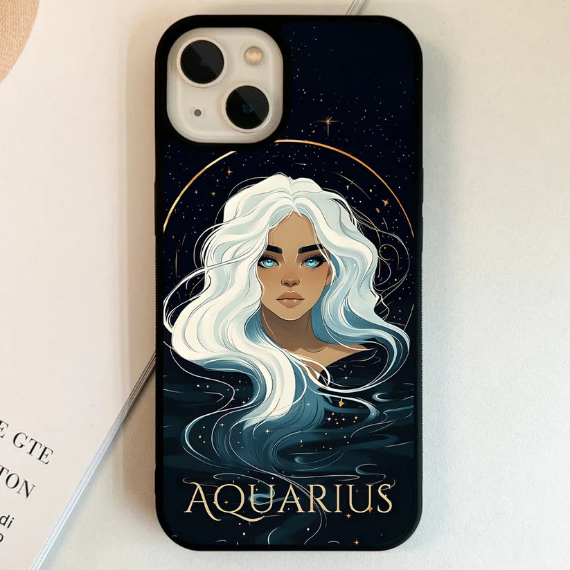 Zodiac Aquarius Glass Case