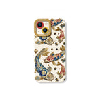 Floral Golden Art Silicone Case for Apple iPhone Series