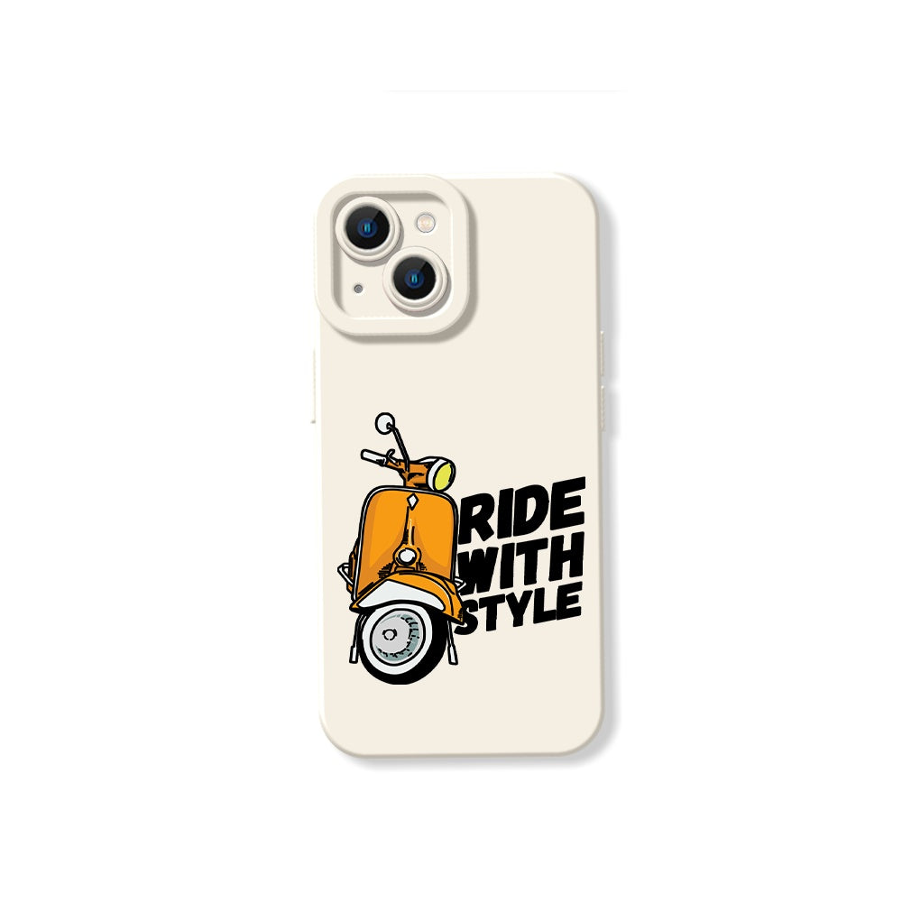 Retro Scooter Adventure Silicone Case for Apple iPhone Series