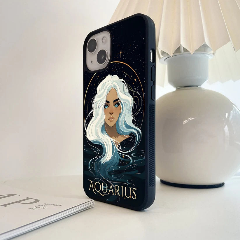 Zodiac Aquarius Glass Case