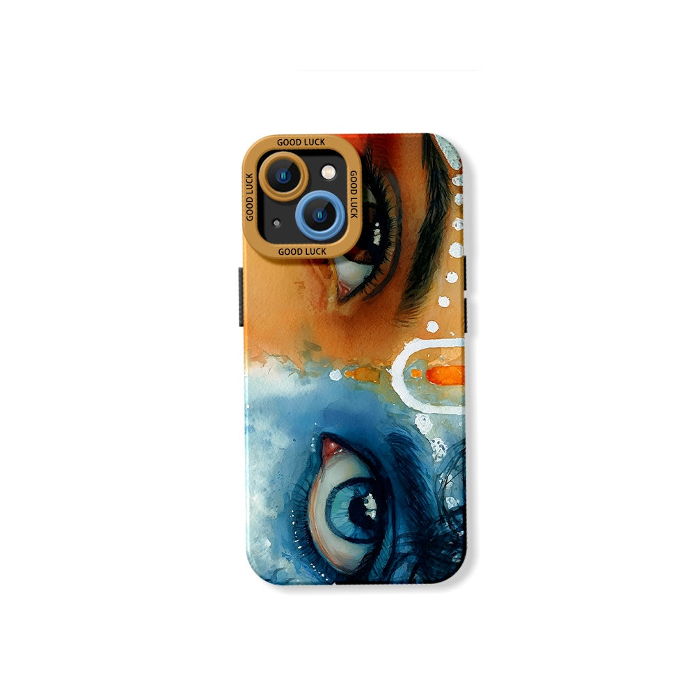 Divine Gaze Watercolor Art Silicone Case for Apple iPhone Series